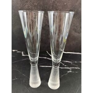 Set of TWO MCM‎ Hammered Glass 10" Champagne Flutes ~ Roost San Francisco?